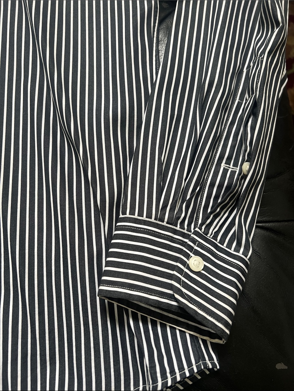 Ralph Lauren Black & White Vertical Stripe Button-Down Shirt men’s large - Picture 4 of 4